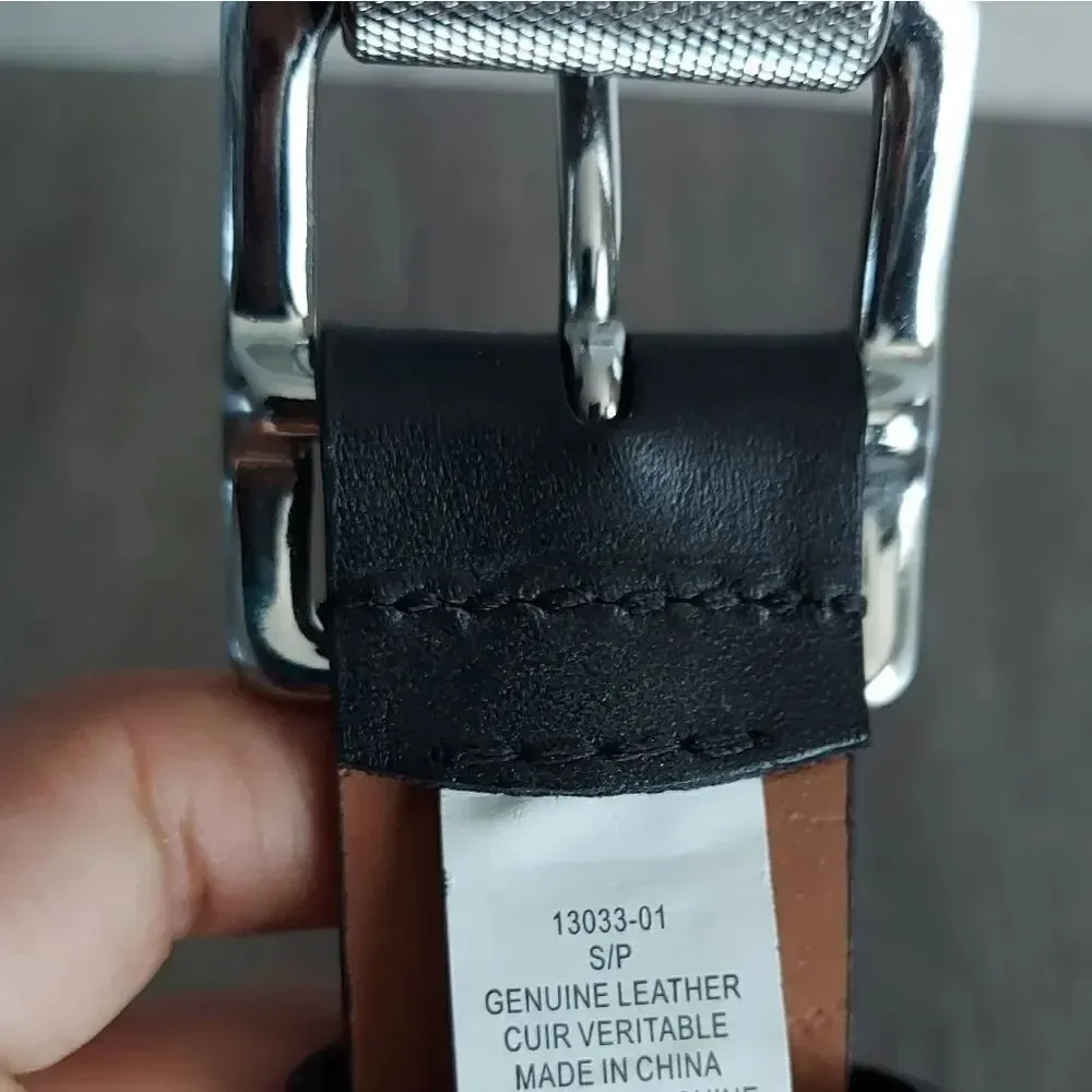 Nike Black Golf Perforated Leather Belt Small